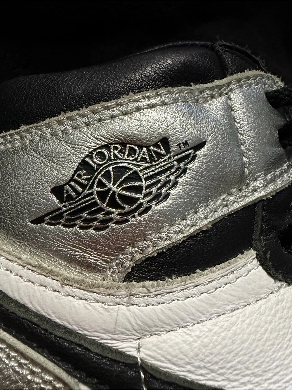 Jordan Kids Black and Silver High-Top Sneakers
